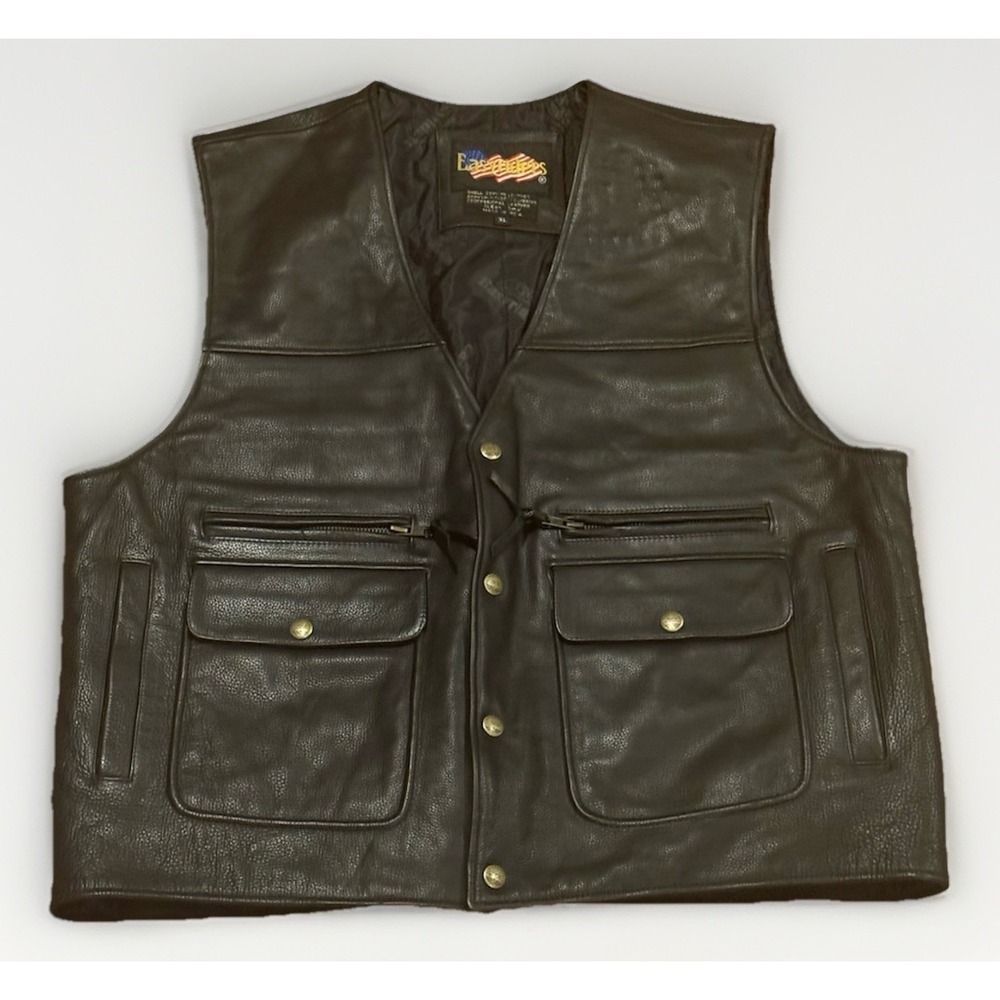 Easy Riders Magazine Leather Motorcycle Vest Jacket Thick Lined XL Harley Rare